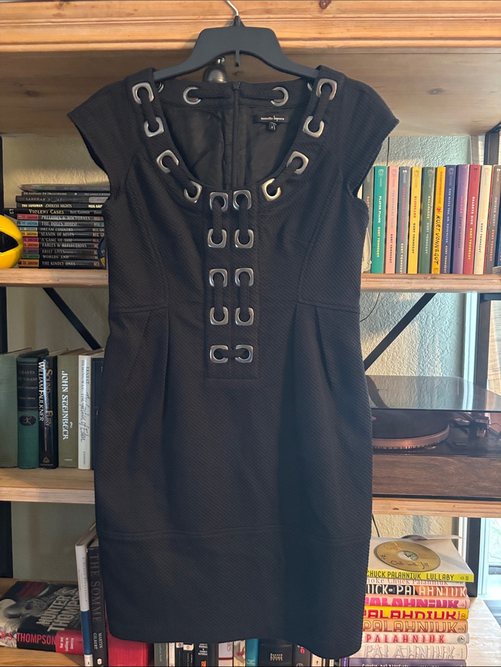 Nanette Lepore Black Eyelet-Trim Mini Dress